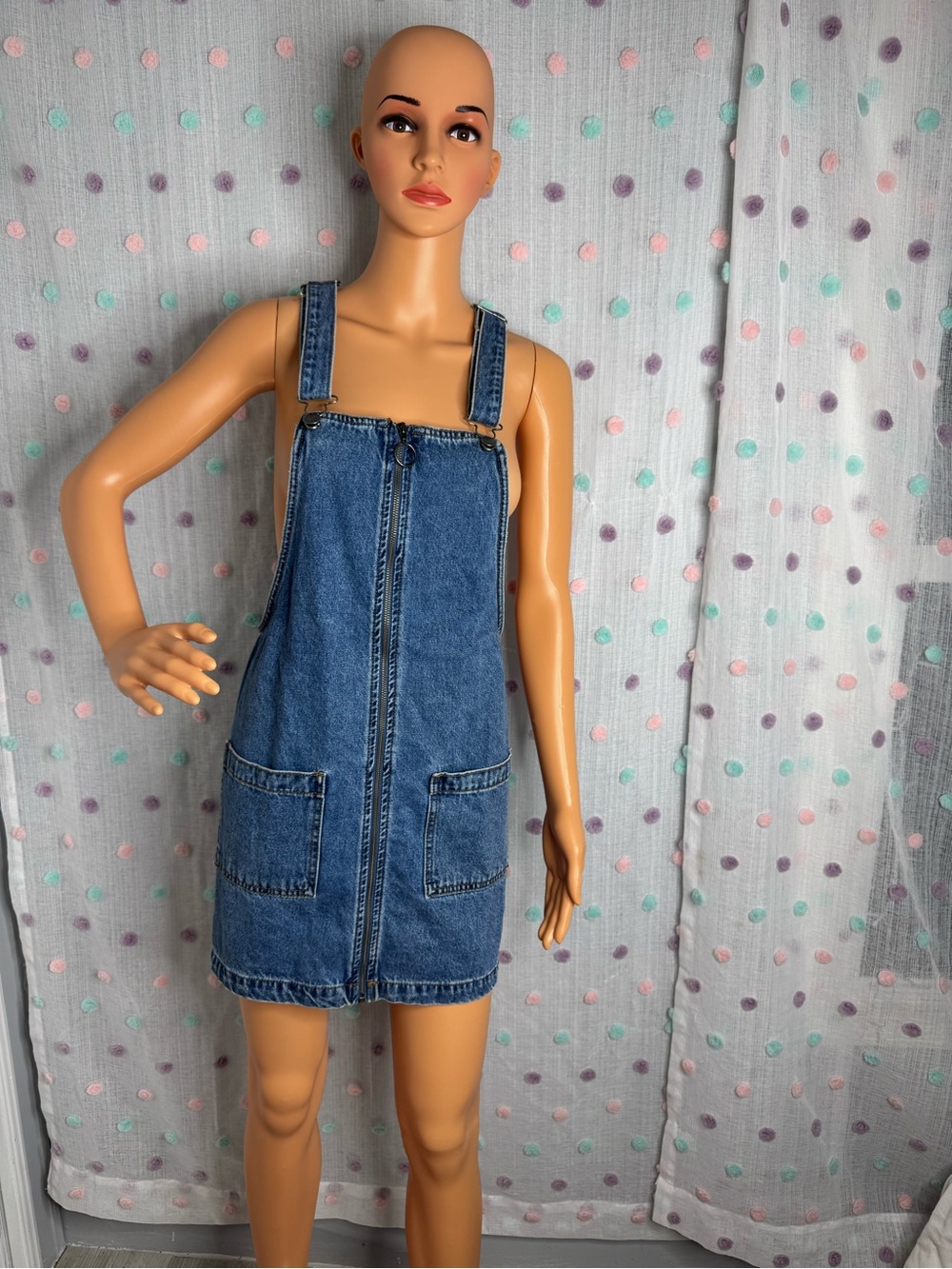 wild fable Blue Denim Pinafore Dress